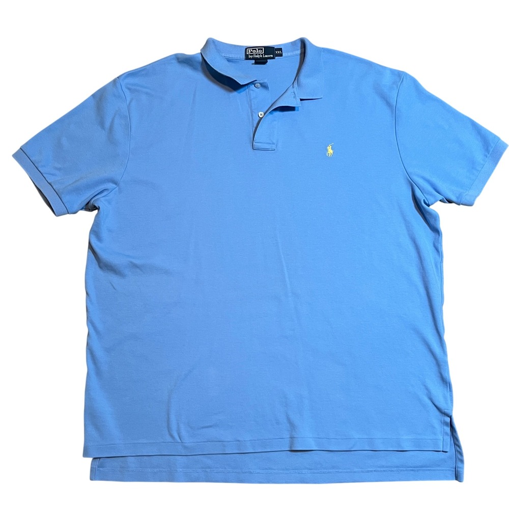 Polo Ralph Lauren Polo Shirt Mens XXL Light Blue Short Sleeve Pony Logo Cotton - Picture 2 of 8